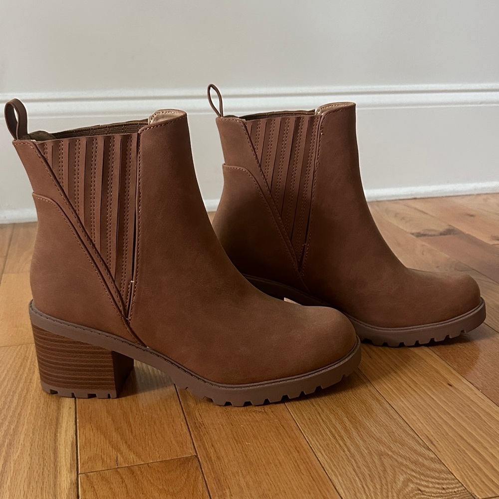 Soda Chestnut Ankle Booties